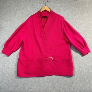 Ivanka Trump Cardigan Sweater Women’s 3X Hot Pink Open Front